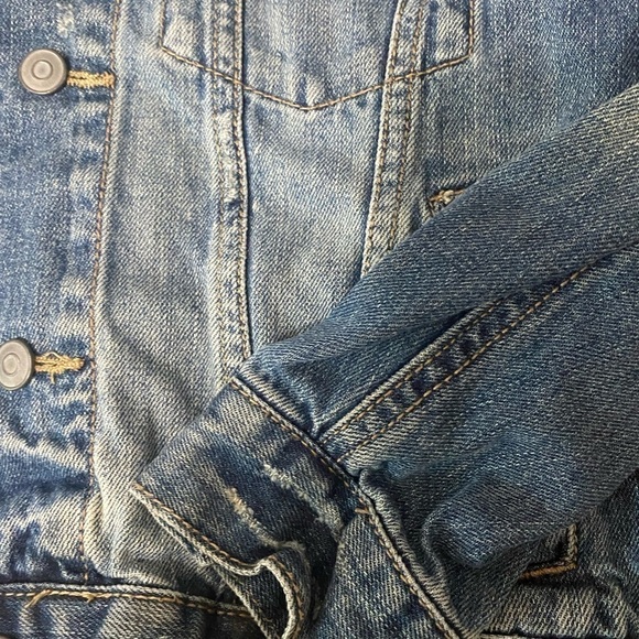 HANNA ANDERSSON and PLACE bundle of jackets fuzzy blue jean denim school size 5 - Picture 8 of 9